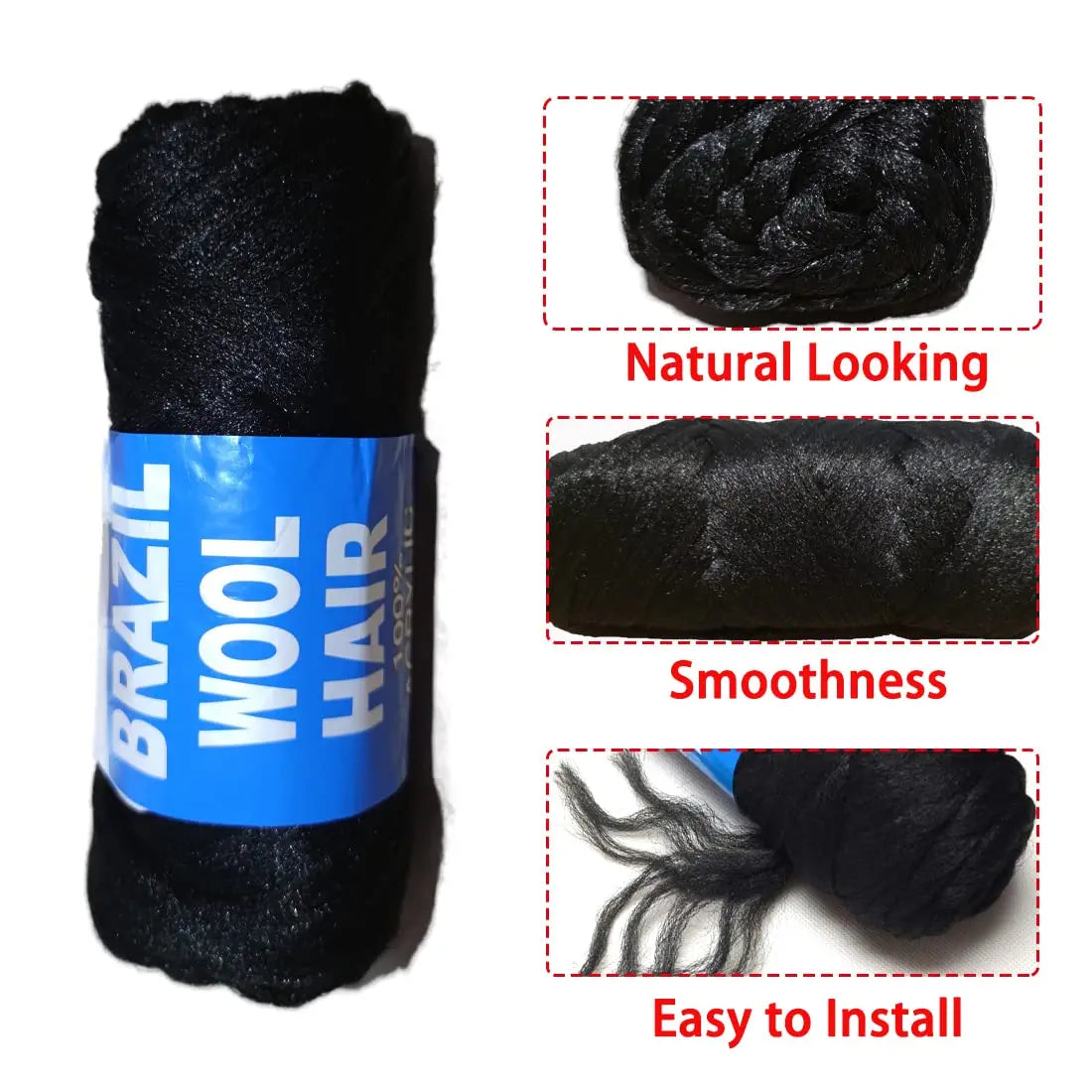 Dynawig For Braiding 70g per bundle Brazilian wool hair flame retardant synthetic fiber for box braids Senegalese Twist Braids