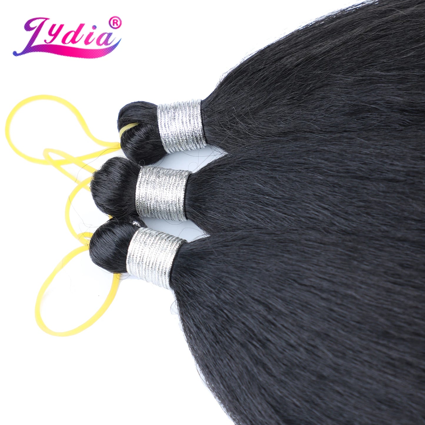 Lydia Kinky Straight Bundles Synthetic Hair Extension Freetress Crochet 3PCS Kanekalon Bulk Jumbo Braiding Afro 12-42Inch Black