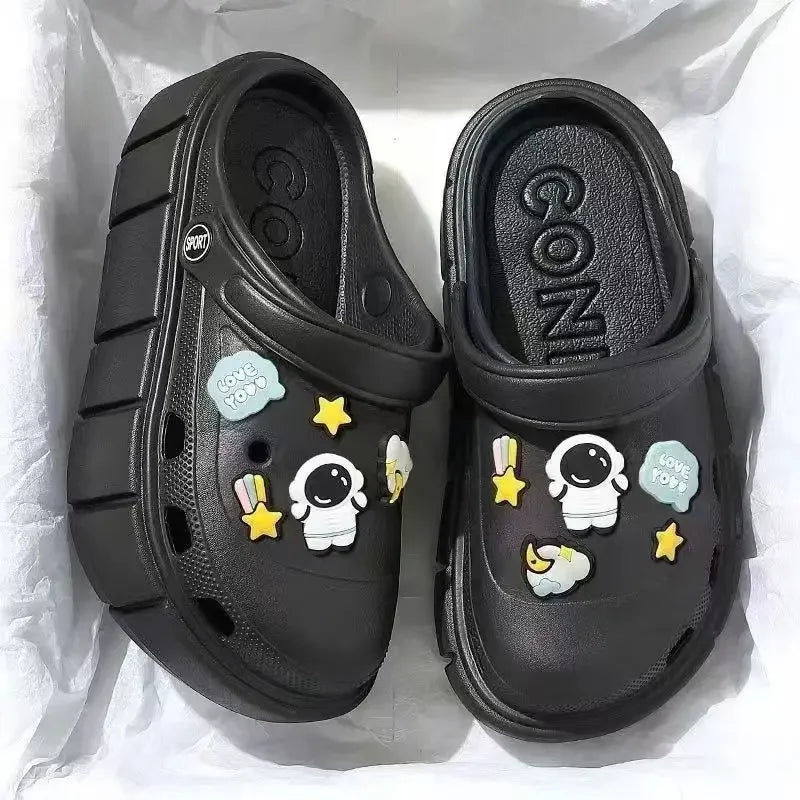 2023 New Summer Women's Sandals Thick Bottom Cartoon Cute Indoor Outer Wear Anti-slip Anti-odor Soft Bottom Slippers