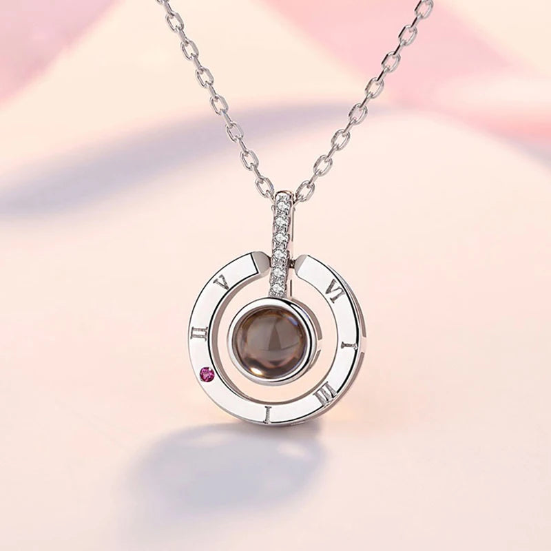 Projection Necklace 100 Languages I Love You Pendant Necklaces For Lover Girlfriend 2024 Creative Couple Romantic Jewelry Gifts
