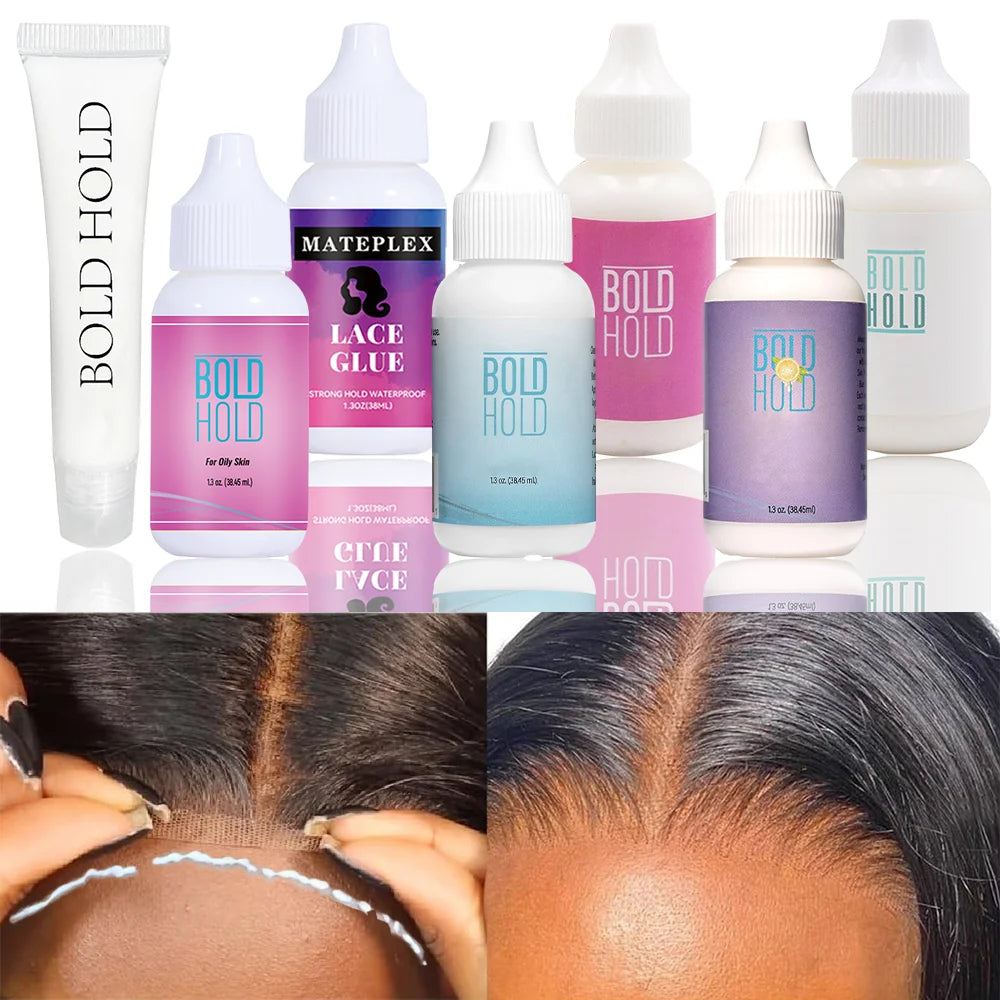 Wig Glue Sweatproof Bold Hold Lace Glue Invisible Hair Replacement Adhesive Waterproof For Toupee Closure Wig Installation Kit