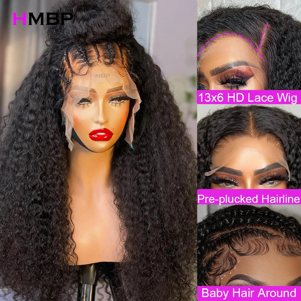 Wear And Go Full Lace Wigs 100% Human Hair Kinky Curly Glueless 360 Hd Brazilian Transparent Curly Lace Frontal Wigs For Women