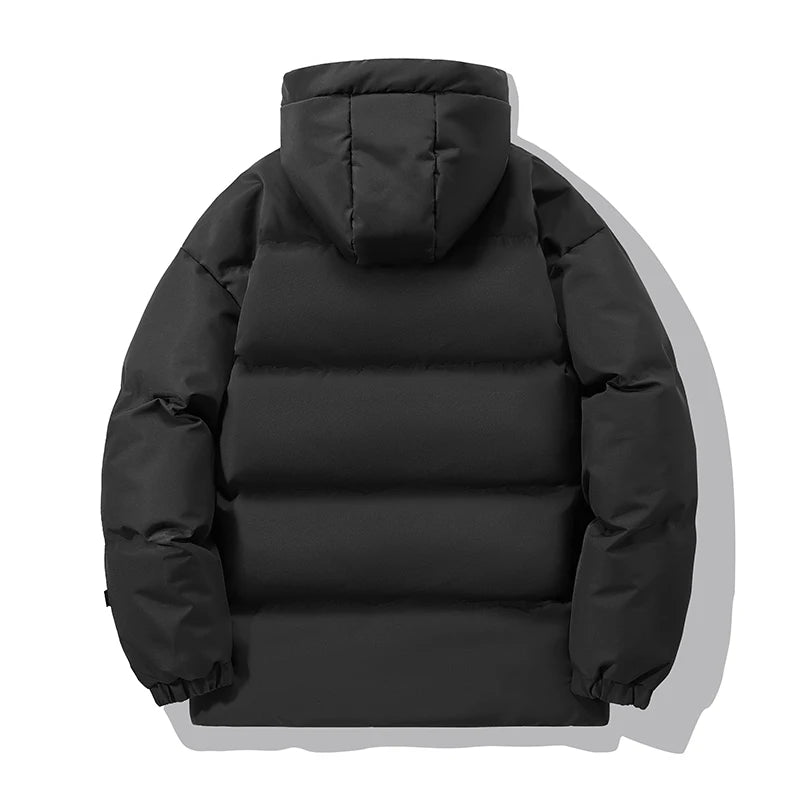 2024 Winter Jacket Men All-match Casual Hooded Thickened Warm Down Cotton Coat Fashionable Street Female Short Windproof Parka