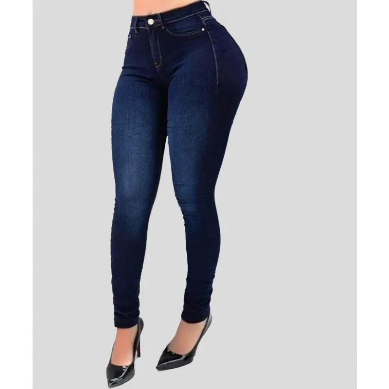 Slim Skinny Denim Pants Pockets Streetwear Trend High Waist Pencil Jeans Women Sexy Streetwear Stretch Shaping Jeans Trousers
