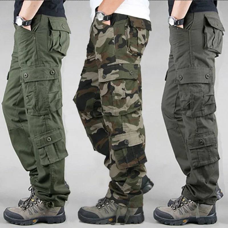 Men Cargo Pants Loose Army Tactical Pants Multi-pocket Trousers Pantalon Homme Big Size Male Military Mens Overalls