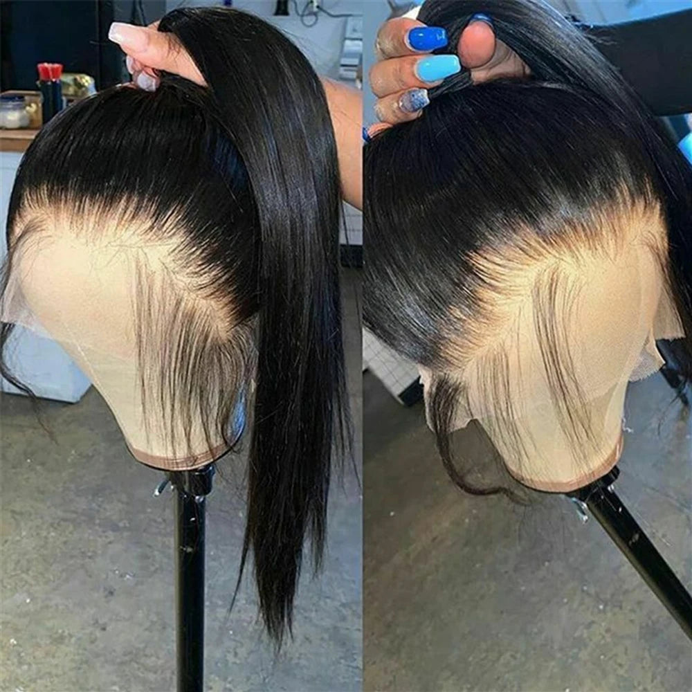 30Inch Lace Front Wig Brazilian Bone Straight Human Hair Wig Transparent 13X4 13X6 Lace Frontal Wig 360 Full Lace Wigs For Women