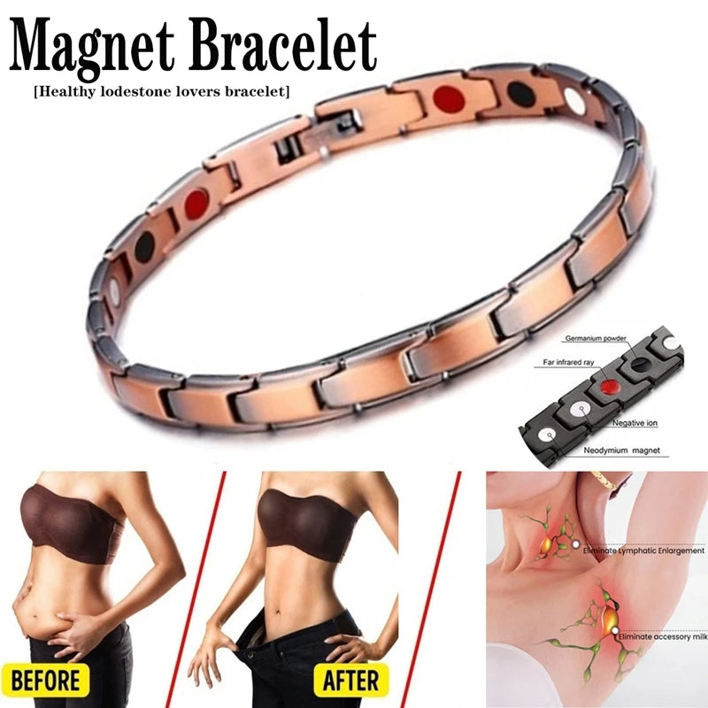 Elegant Health Care Magnetic Bracelets for Women Therapeutic Health Jewelry Carpal Tunnel Pain Relief Bracelet Couples Gift