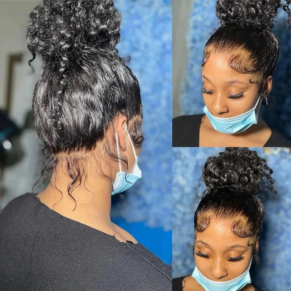 250 Density 30 Inch 360 Full Hd Lace Front Human Hair Wig Pre Plucked Glueless Wig 13X6 Deep Curly Wave Frontal Wig Human Hair