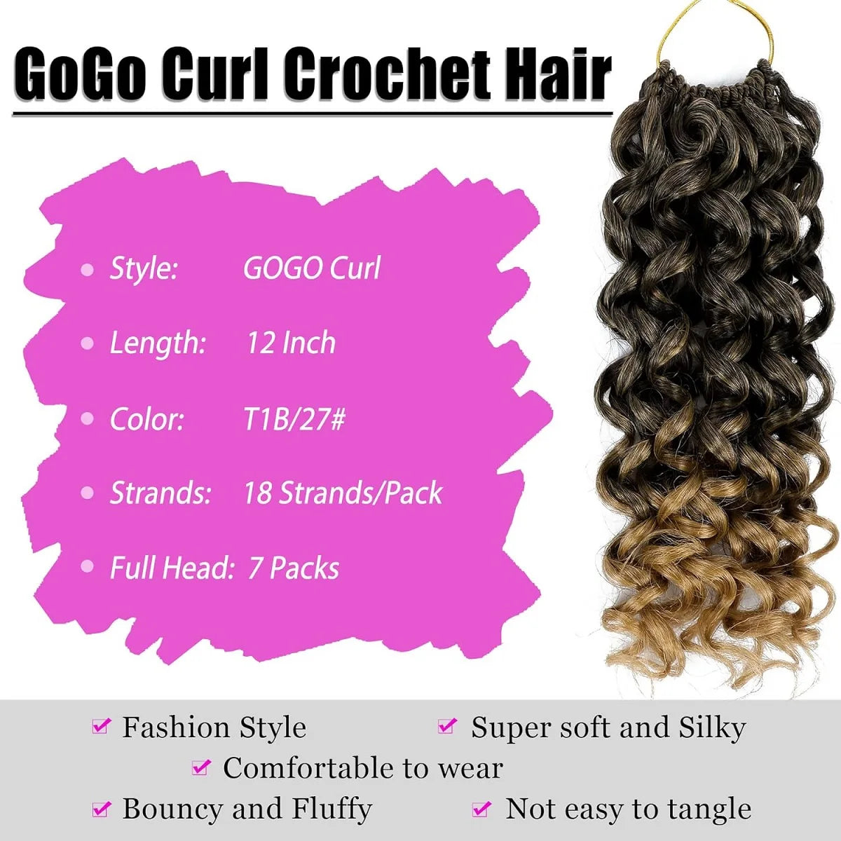 7 Packs GoGo Short Curl Crochet Hair 12 Inch for Women Beach Water Wave Deep Twist Synthetic Braiding Extensions(55g/pack,7pacs)