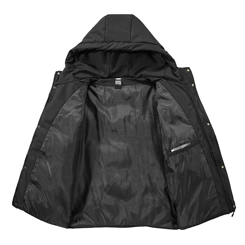 2024 Winter Jacket Men All-match Casual Hooded Thickened Warm Down Cotton Coat Fashionable Street Female Short Windproof Parka