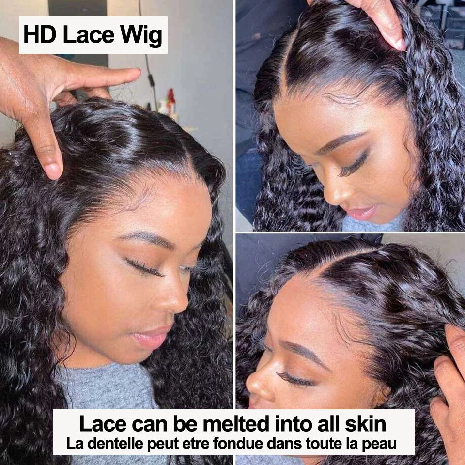 Curly Wigs Pre Plucked 13X4 HD Lace Front Human Hair Wig For Women Brazilian Deep Wave 100% Human Hair Wig HD Lace Frontal Wigs