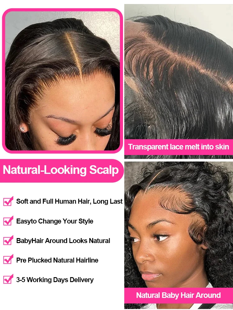 40 46Inch Curly Wigs For Women Loose Deep Wave Frontal Wig Full 13x4 13x6 HD Lace Frontal Human Hair Wig Water Wave 250% CEXXY