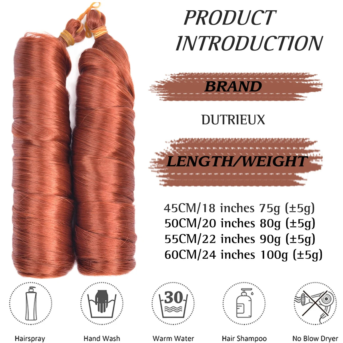 16-24 inches Synthetic French Curly Crochet Braiding Hair Loose Wave Ombre Hair for Women Spiral Pre Stretched Hair Extensions