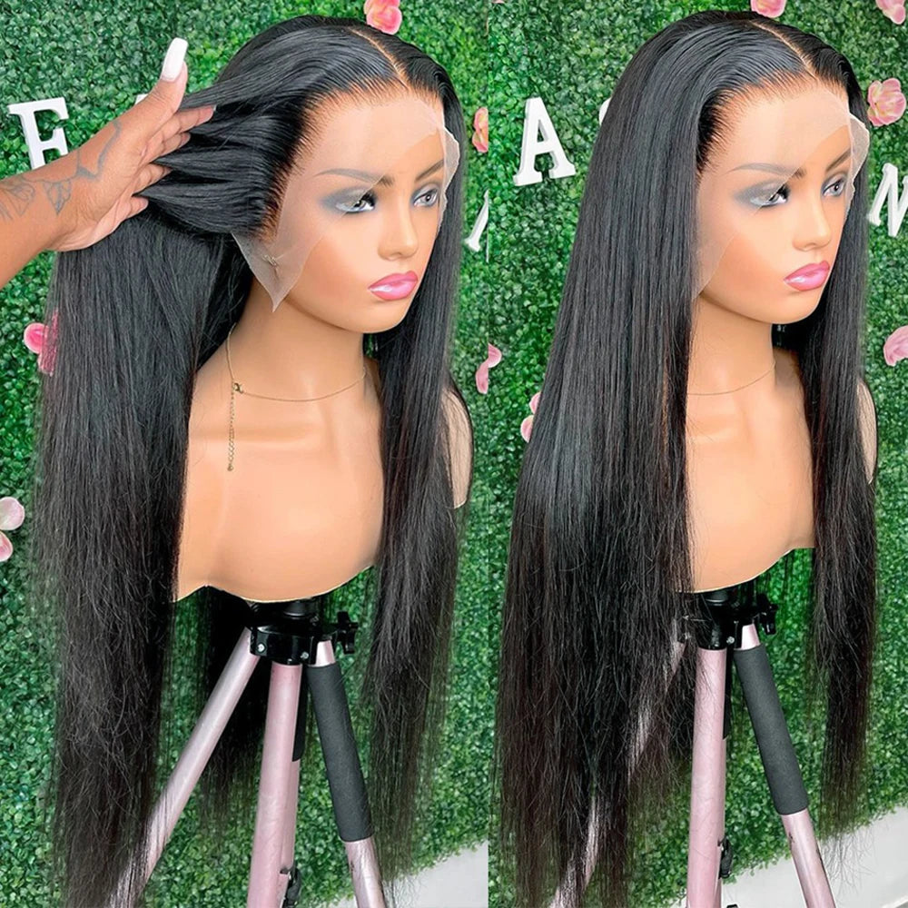 Transparent Bone Straight Frontal Wig Human Hair 360 HD Full Lace Wig Bone Straight 13x4 Lace Front Human Hair Wigs For Women