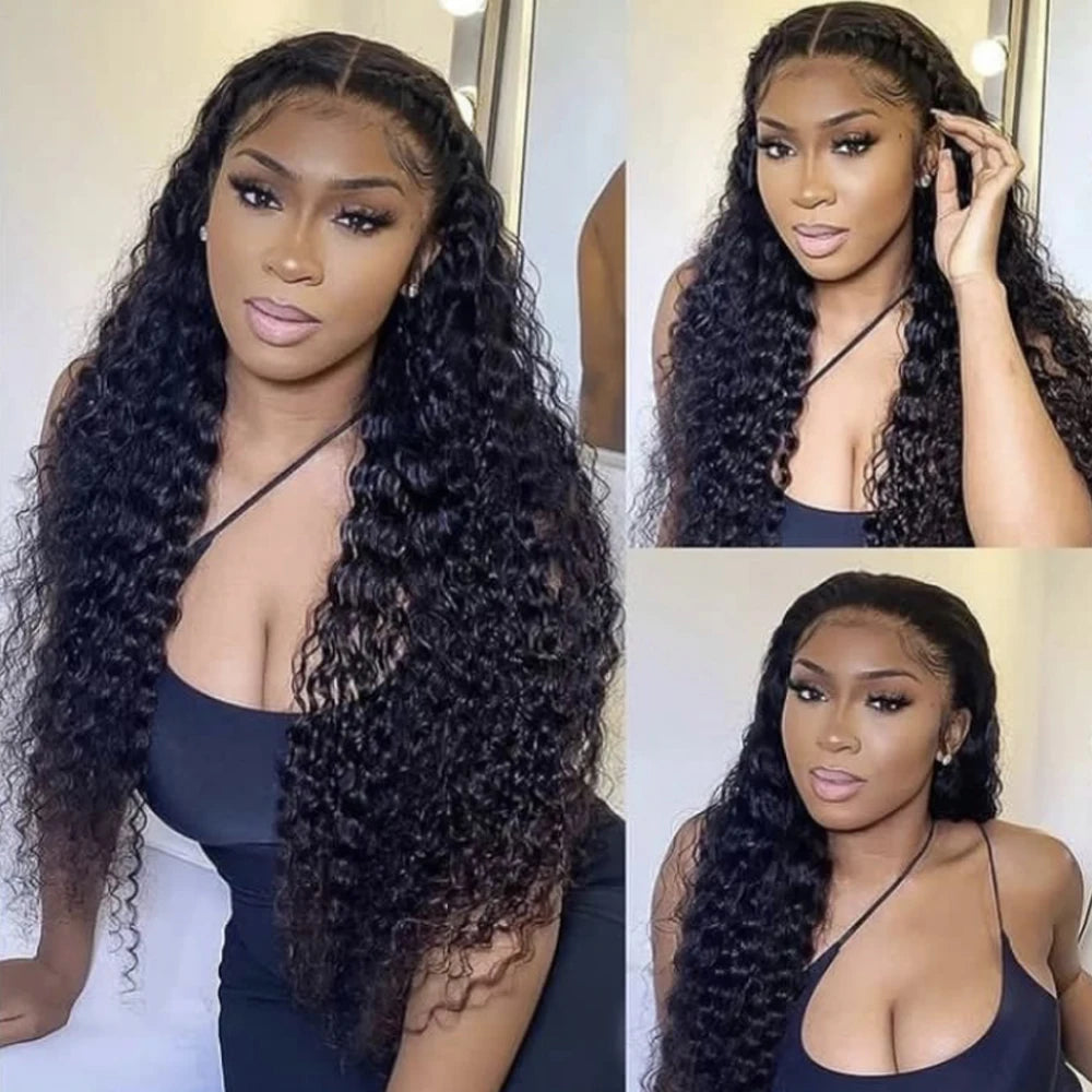 Curly Wigs Pre Plucked 13X4 HD Lace Front Human Hair Wig For Women Brazilian Deep Wave 100% Human Hair Wig HD Lace Frontal Wigs