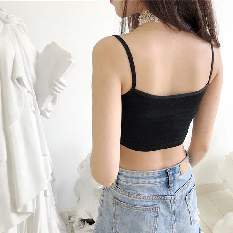 DADDY'S GOOD GIRL Pink Letters Print Summer Women's Crop Top Sexy Elastic Cotton Camis Sleeveless Short Tank Top Bar Tops Women