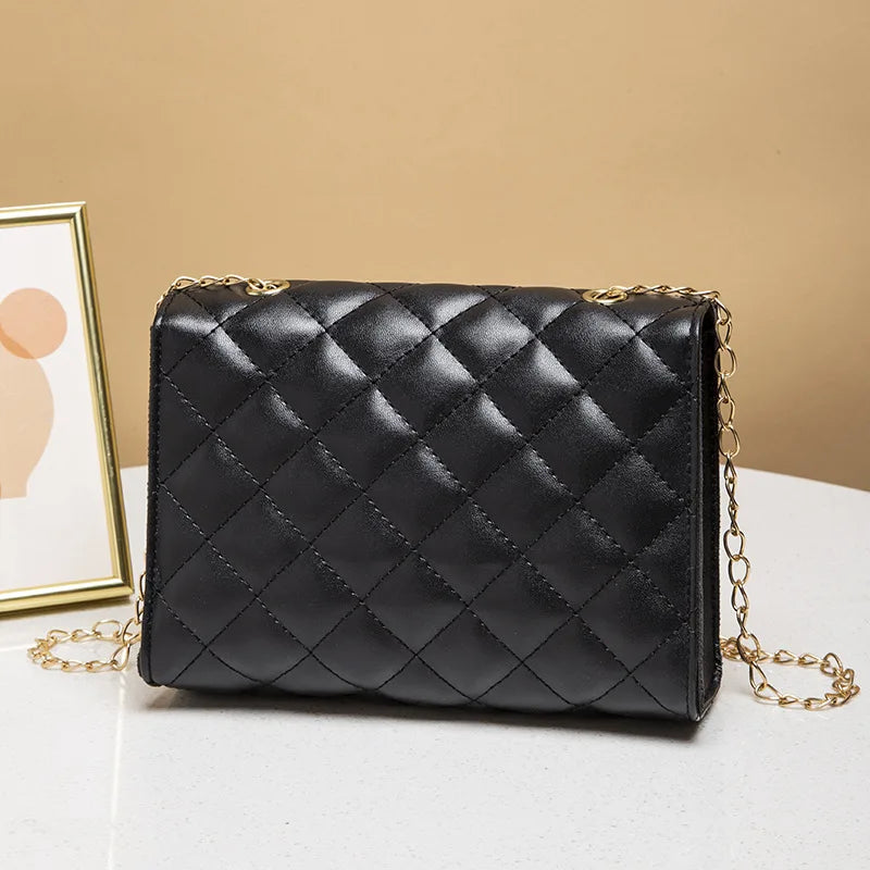 New Women's One Shoulder Oblique Cross Small Square Bag with Missing Corner Style Women's Bag Diamond Latch Buckle Women's Bag