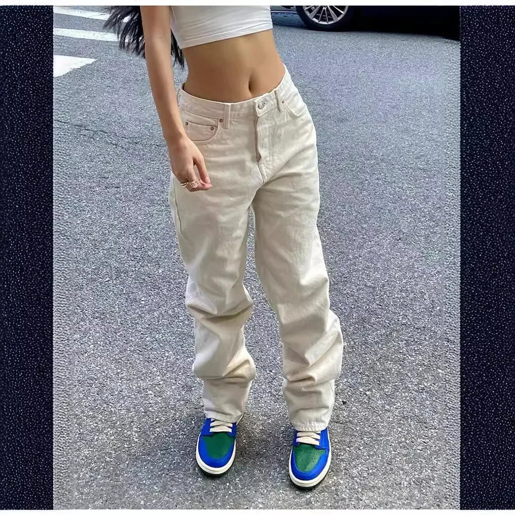 Fashionable Slim Fit Jeans For Women European American Export High Quality Cotton Twill Denim Trousers