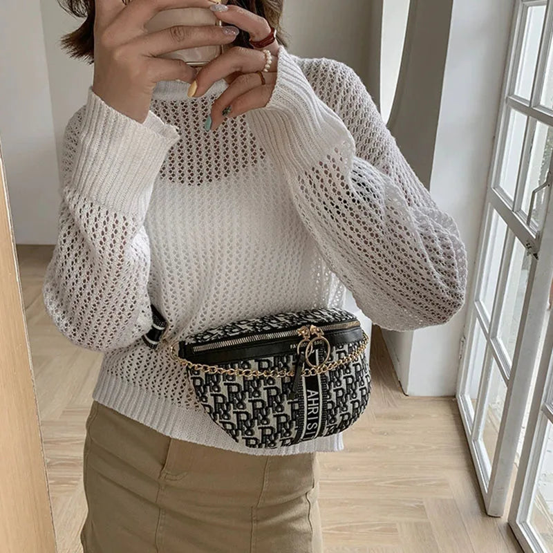 2024 New Monogram Half Moon Underarm Bag For Women Chain Strap Shoulder Bags New Ladies Fashion Crossbody Pruple Chest bag