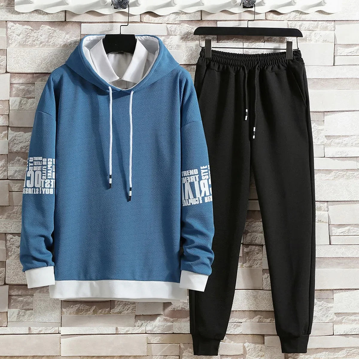 Clothing for Men Summer Autumn Suits Casual New Hoodies Set Pants Pullover Hat Hood Print Sweaterhoodie Men Top Long Sleeves