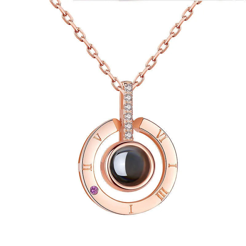 Projection Necklace 100 Languages I Love You Pendant Necklaces For Lover Girlfriend 2024 Creative Couple Romantic Jewelry Gifts