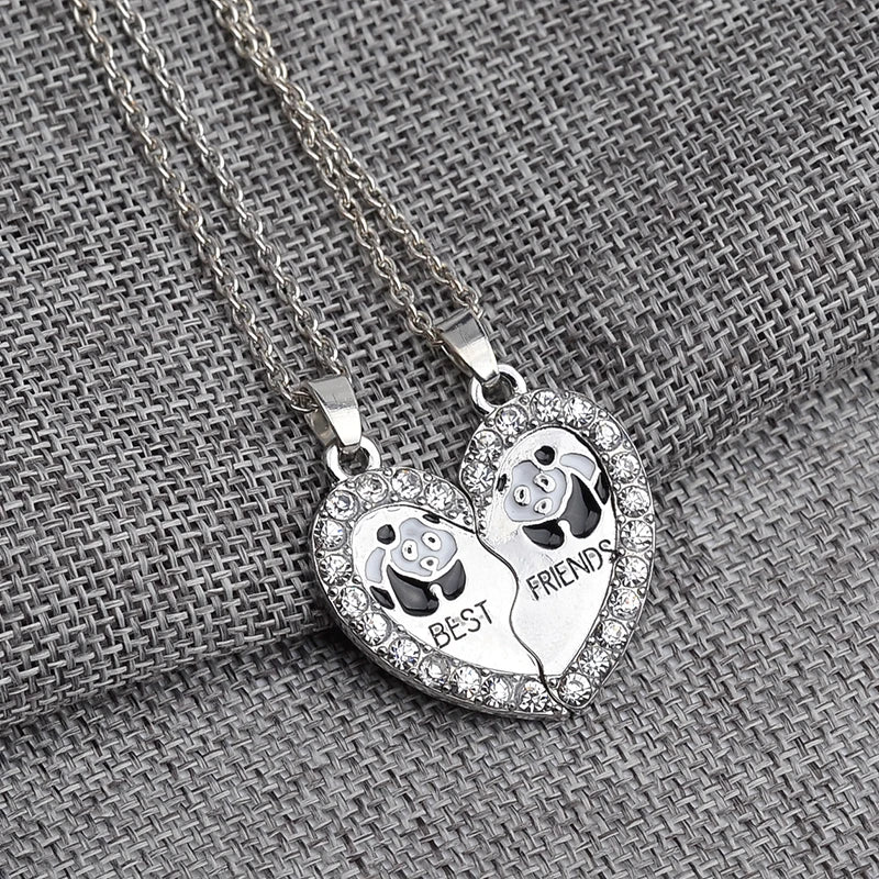 2 Pcs Fashion Animal BFF Pendant Necklace Friendship Best Friends Forever Necklaces Penguin Panda Wholesale Girl Love