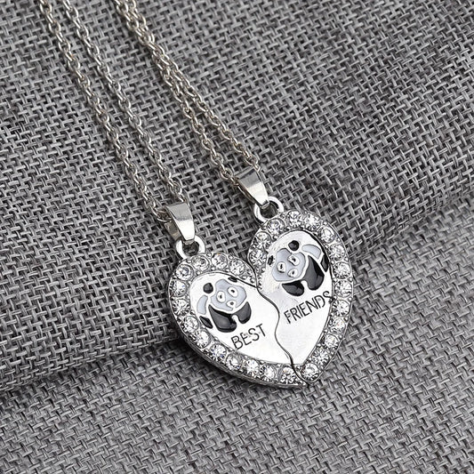 2 Pcs Fashion Animal BFF Pendant Necklace Friendship Best Friends Forever Necklaces Penguin Panda Wholesale Girl Love