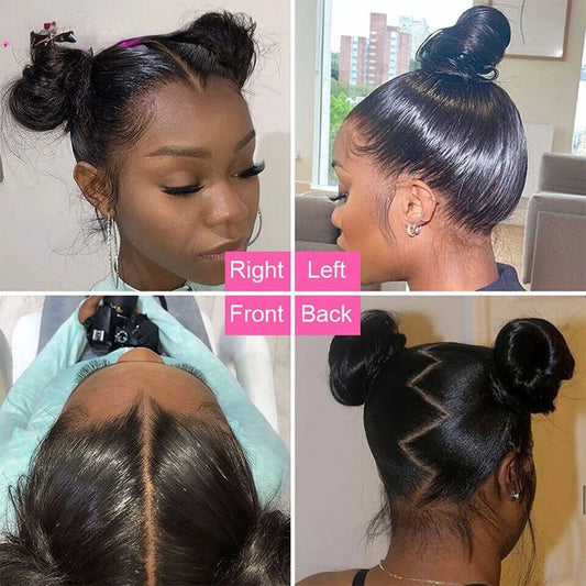 360 Full Lace Frontal Wig Brazilian Bone Straight 13x4 Transparent Lace Front Human Hair Wigs For Black Women Pre Plucked Wig