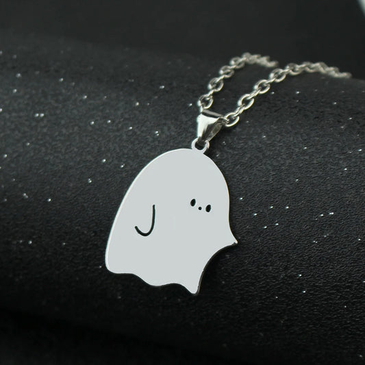 2pcs Cartoon Ghost Hug Necklace Friendship Couple Pendant Necklaces for Fashion Women Men Best Friend Cute Necklaces Jewelry Gif