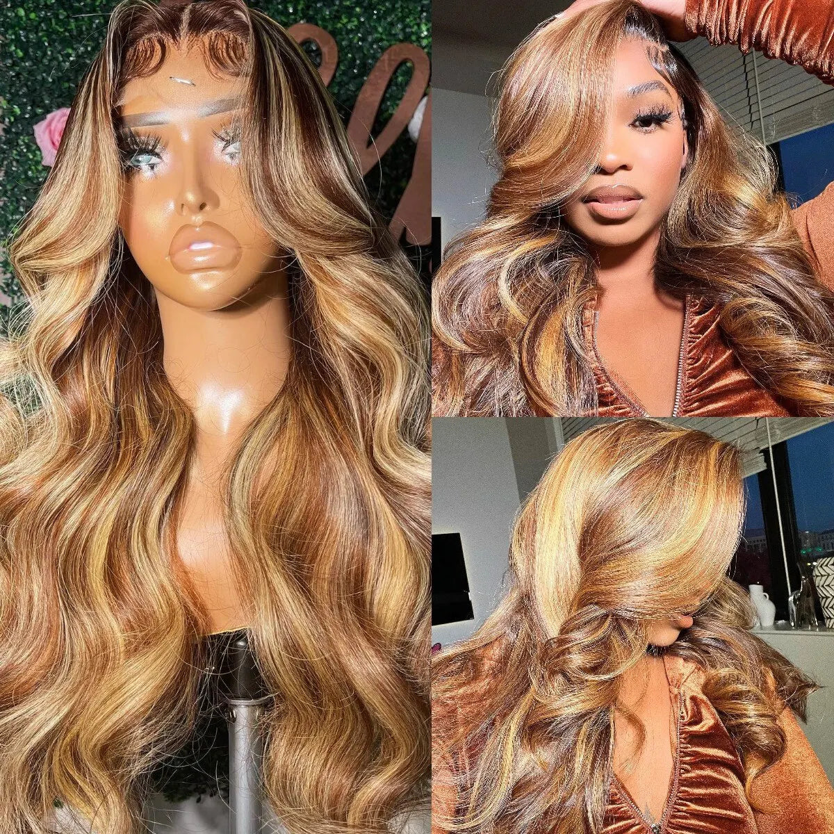 Ombre Highlight Wig Brazilian HD Lace Front Human Hair Wigs For Women 13x4 Honey Blonde Body Wave 13x6 Full Hd Lace Frontal Wigs
