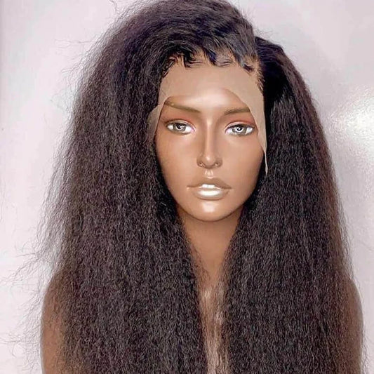 30 34 Inch 13X4 Yaki Kinky Straight Lace Front Human Hair Wigs Brazilian Lace Closure Wigs For Women Pre Plucked Lace Front Wig