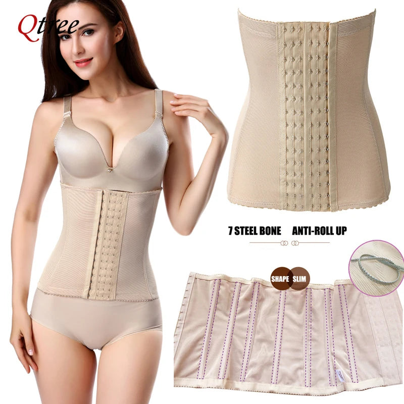 Qtree Dress Slimming Waist Trainer Belt Shapewear Women Belly Cincher Body Shaper Fat Compression Strap Girdles Firm Corset