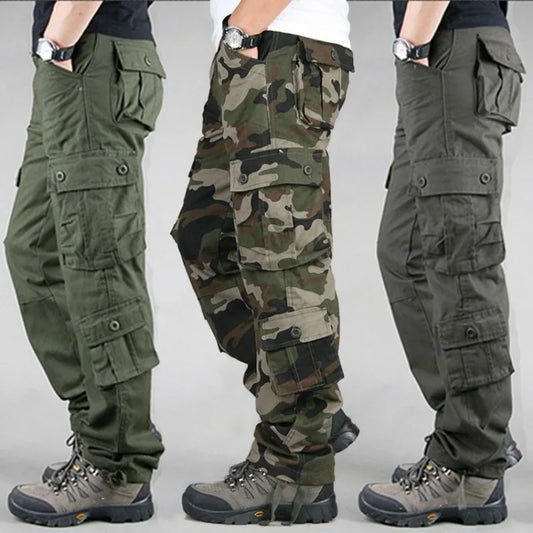 Men Cargo Pants Loose Army Tactical Pants Multi-pocket Trousers Pantalon Homme Big Size Male Military Mens Overalls