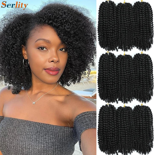 Kinky Curl Crochet Hair 8 12 Inch Marlybob Jerry Curl Natural Synthetic Afro Curly Short Passion Twist Marlybob Crochet Braids
