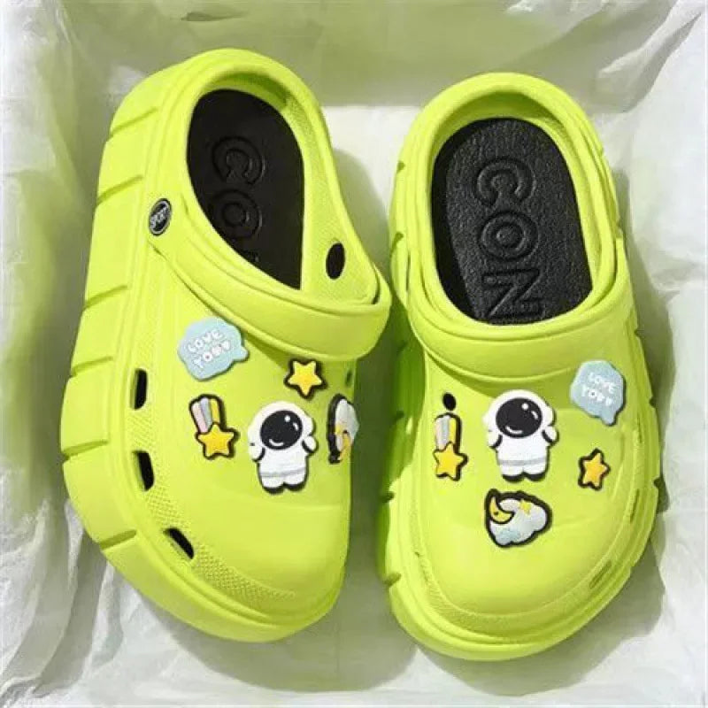 2023 New Summer Women's Sandals Thick Bottom Cartoon Cute Indoor Outer Wear Anti-slip Anti-odor Soft Bottom Slippers
