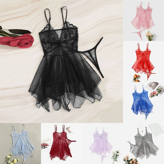 Clothes for Women Sexy Lingerie Women's Lace Fluoroscopy Beauty Tulle Elegant Reverie Sexy Lingerie Garter