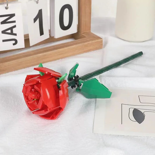 5-PCS Eternal Rose Couple Gifts,Festival Decorative Flowers,Wife and Girl Small Gifts, Block Assembly Flowers,PP Bag Packaging
