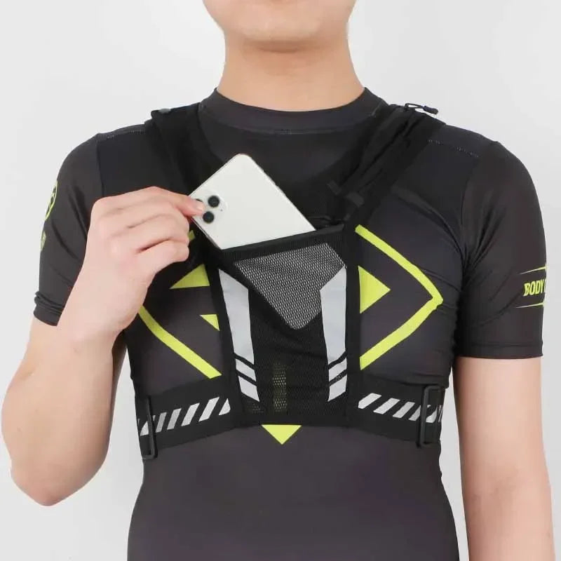 Sport Reflective Running Backpack Universal Lightweight Running Vest Mobile Phone Cards Bag for Jogging Fitness Male Femaleсумка