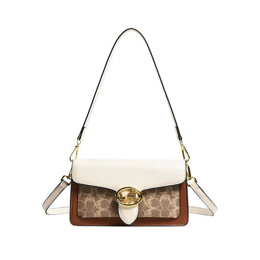 Fashion Texture Shoulder Crossbody Bag Retro Printing Women's Handbag Simple Versatile Commuter Bag PU Material