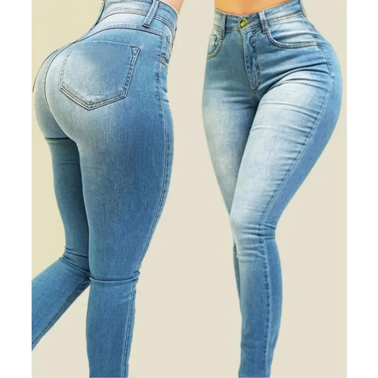 Slim Skinny Denim Pants Pockets Streetwear Trend High Waist Pencil Jeans Women Sexy Streetwear Stretch Shaping Jeans Trousers