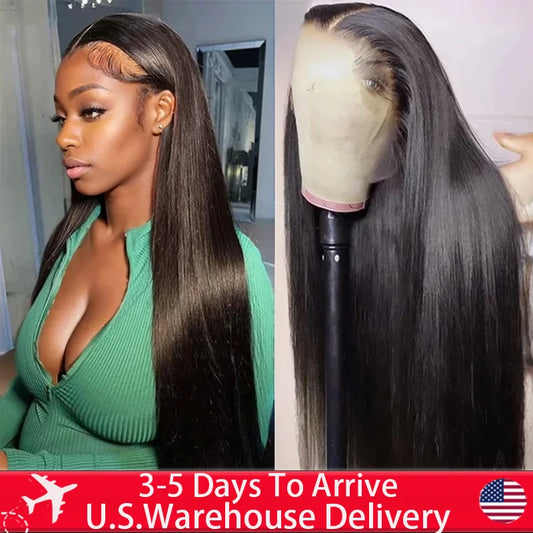 HD Lace Front Human Hair Wigs Straight 13x6 Transparent Lace Frontal Wigs 30 40 inches Pre Plucked 13x4 Lace Wigs For Women